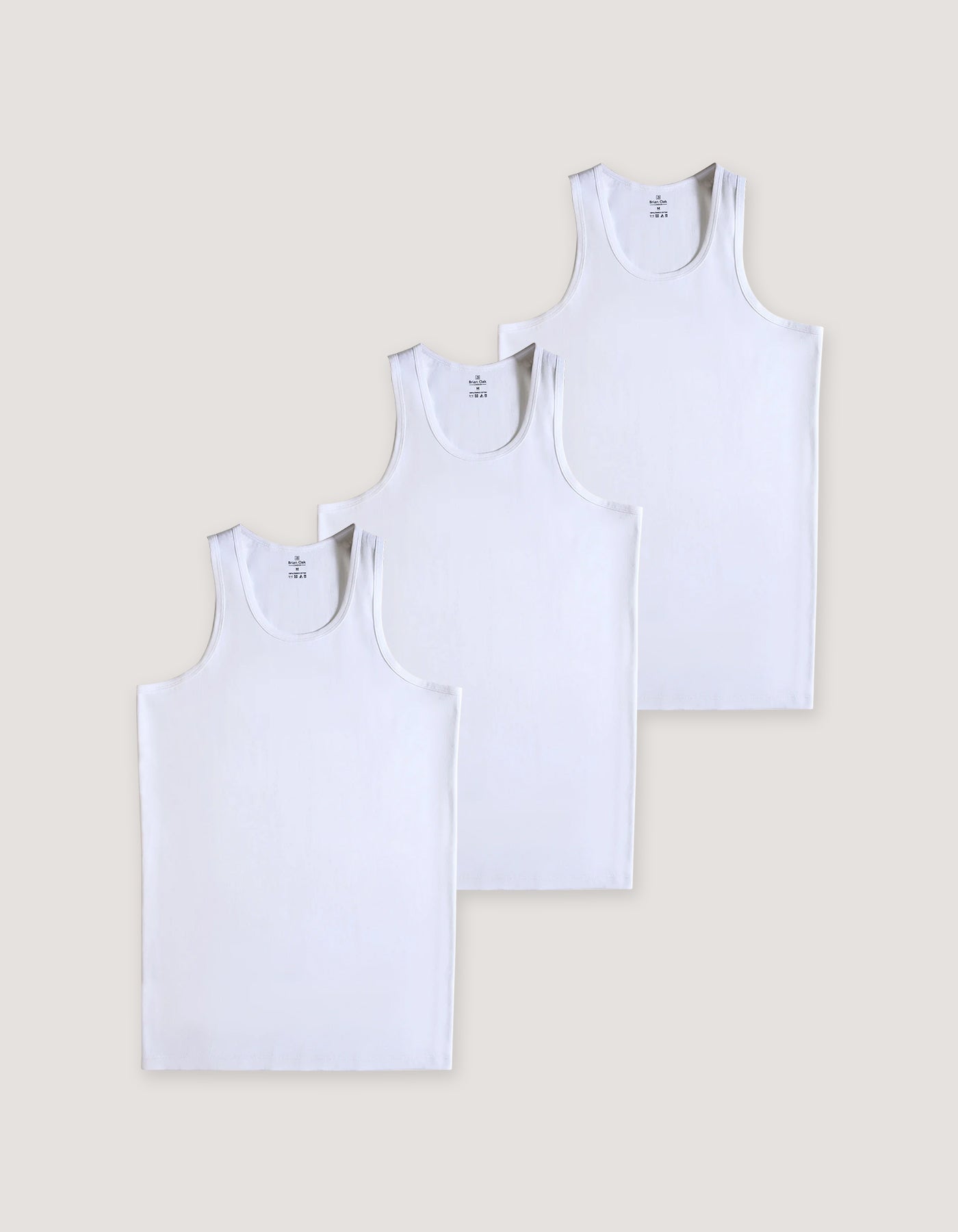3 Pack White Sleeveless Vests