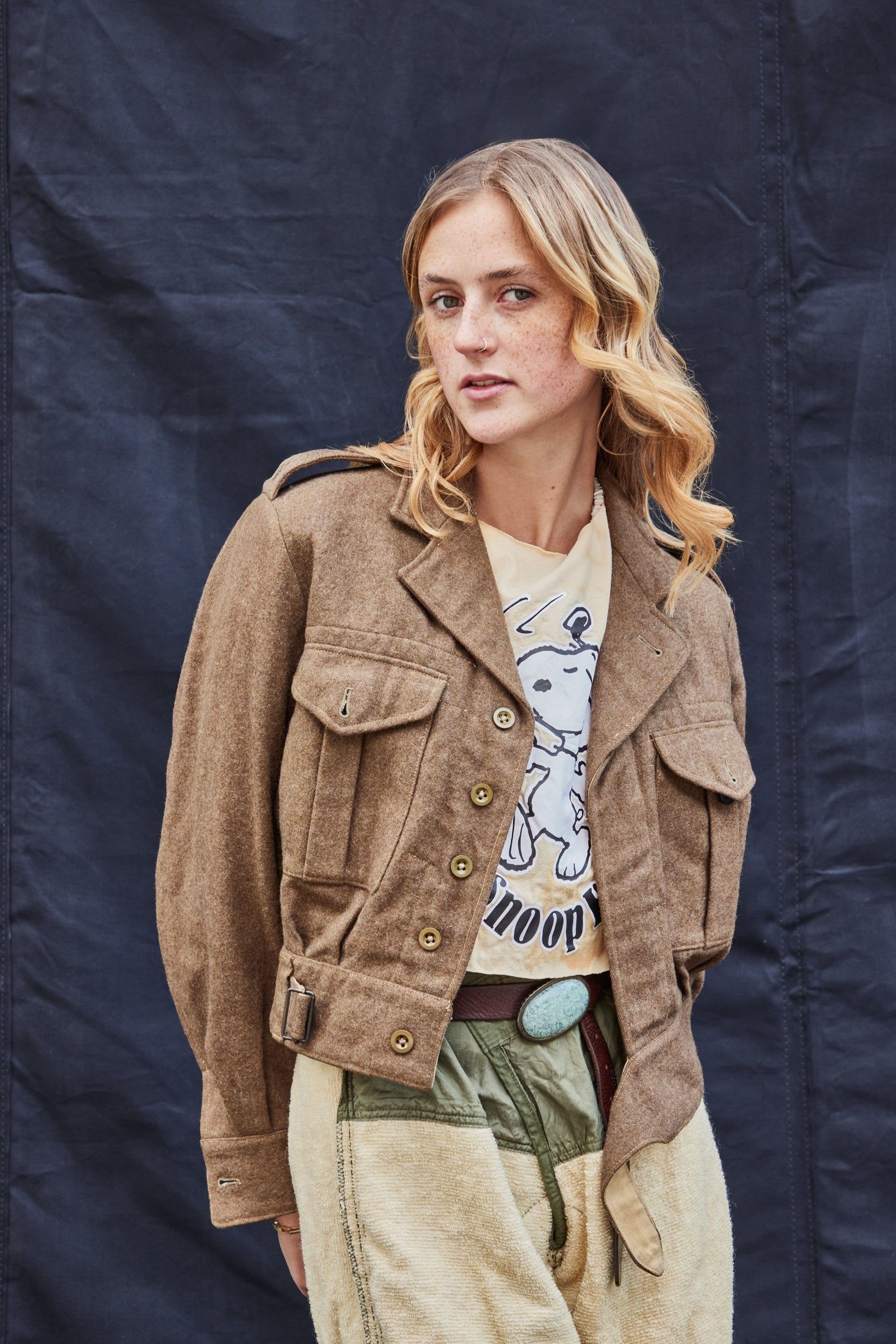 Battle Dress Cropped Smock Jacket