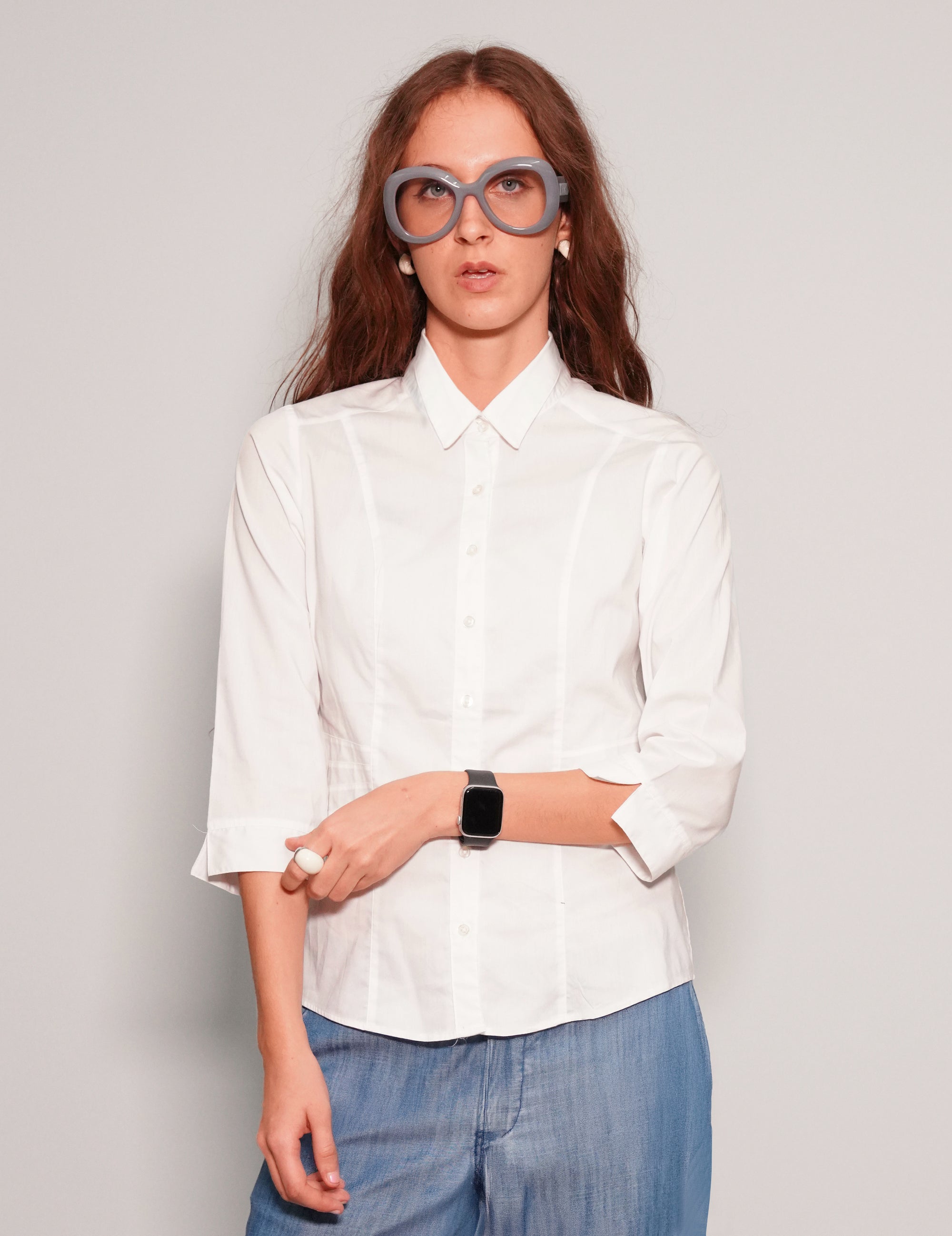 Cropped Sleeve Blouse