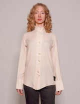 Vintage Neck Tie Blouse in Cream