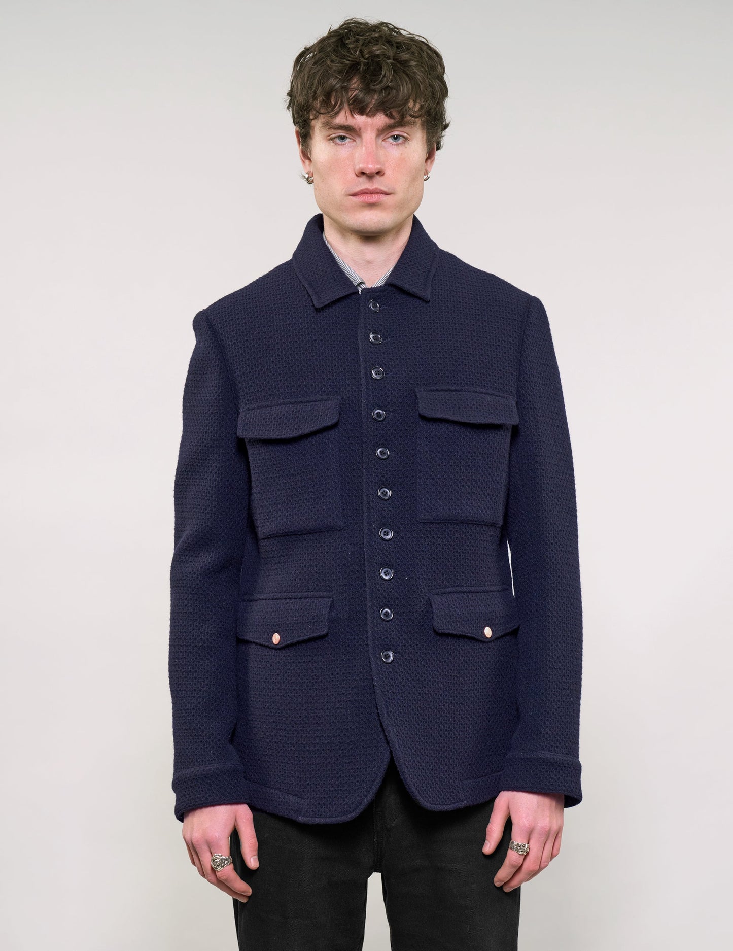 IMMORTAL Monaco Car Coat - Navy Waffle