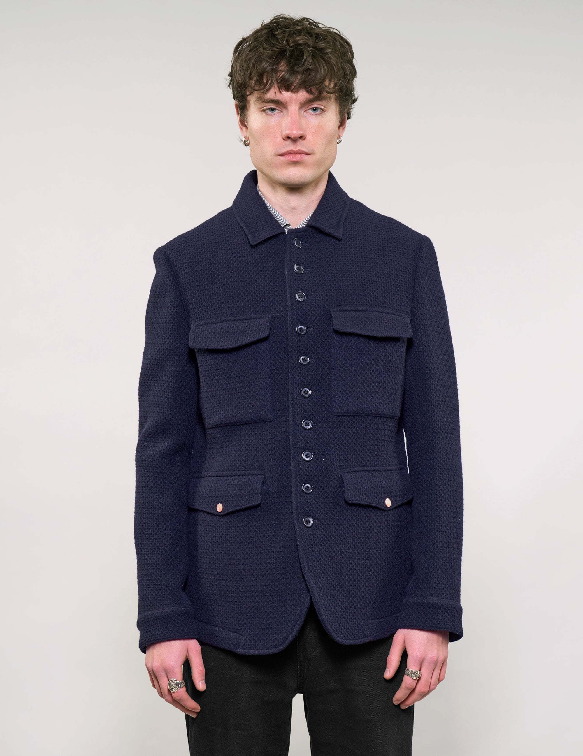 IMMORTAL Monaco Car Coat - Navy Waffle
