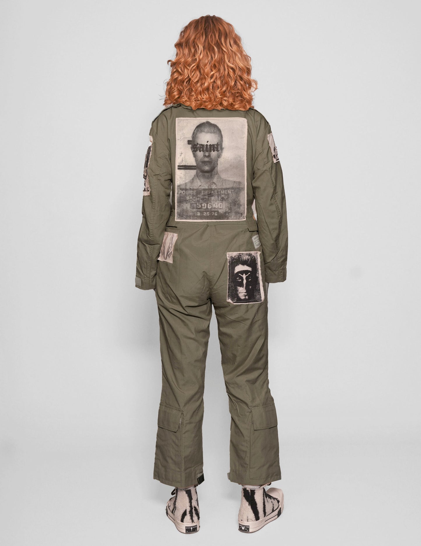 Patched Khaki Jumpsuit