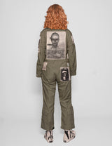 Patched Khaki Jumpsuit