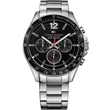 Tommy Hilfiger Men’s Watch Stainless Steel Silver Strap With Black Dial 1791104