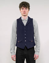 IMMORTAL Silverstone Navy Waffle Waistcoat