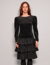 Vintage Dusk Black Velvet Dress