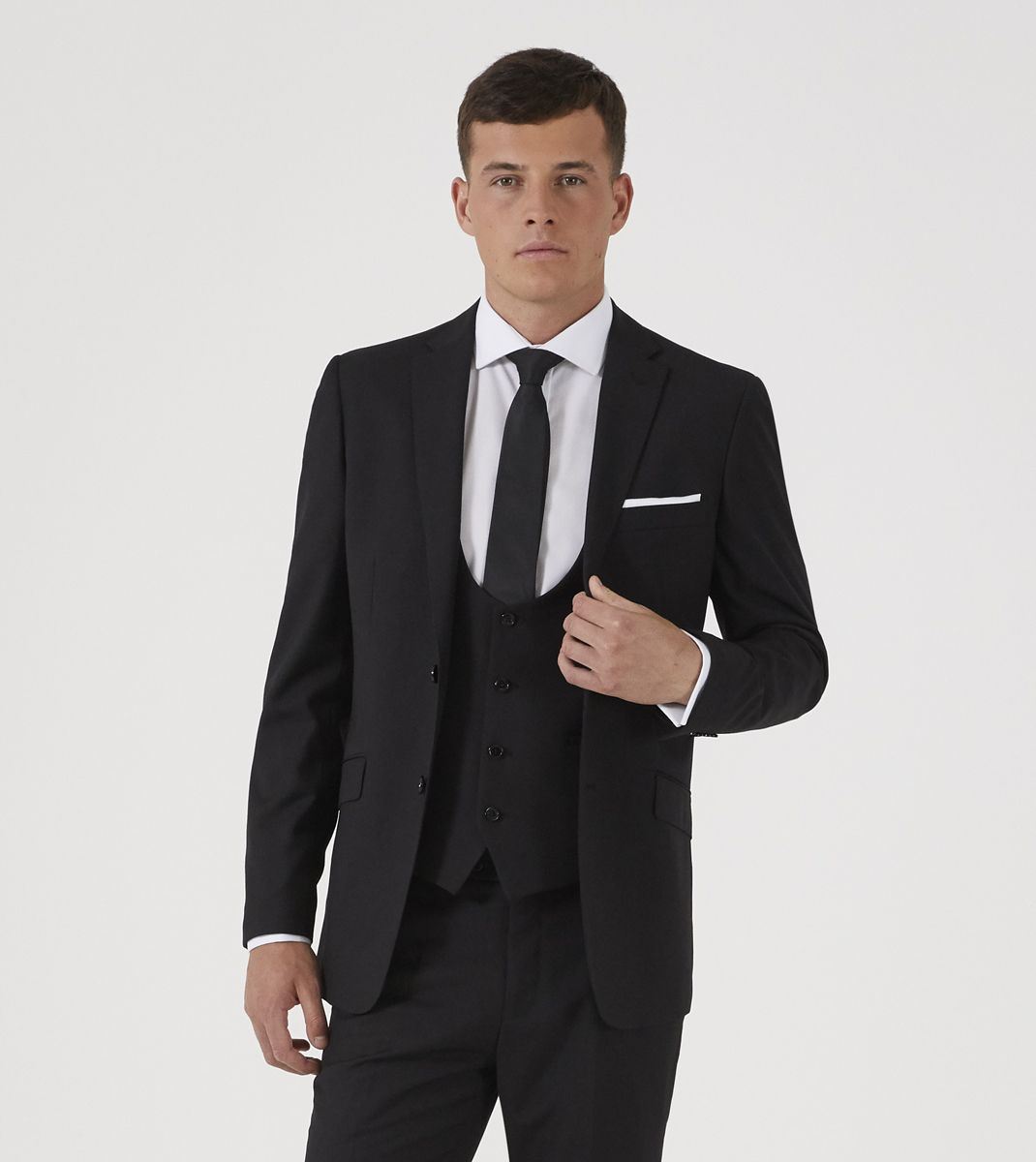 Skopes Milan Suit Jacket For Mens in Black, 34 to 46