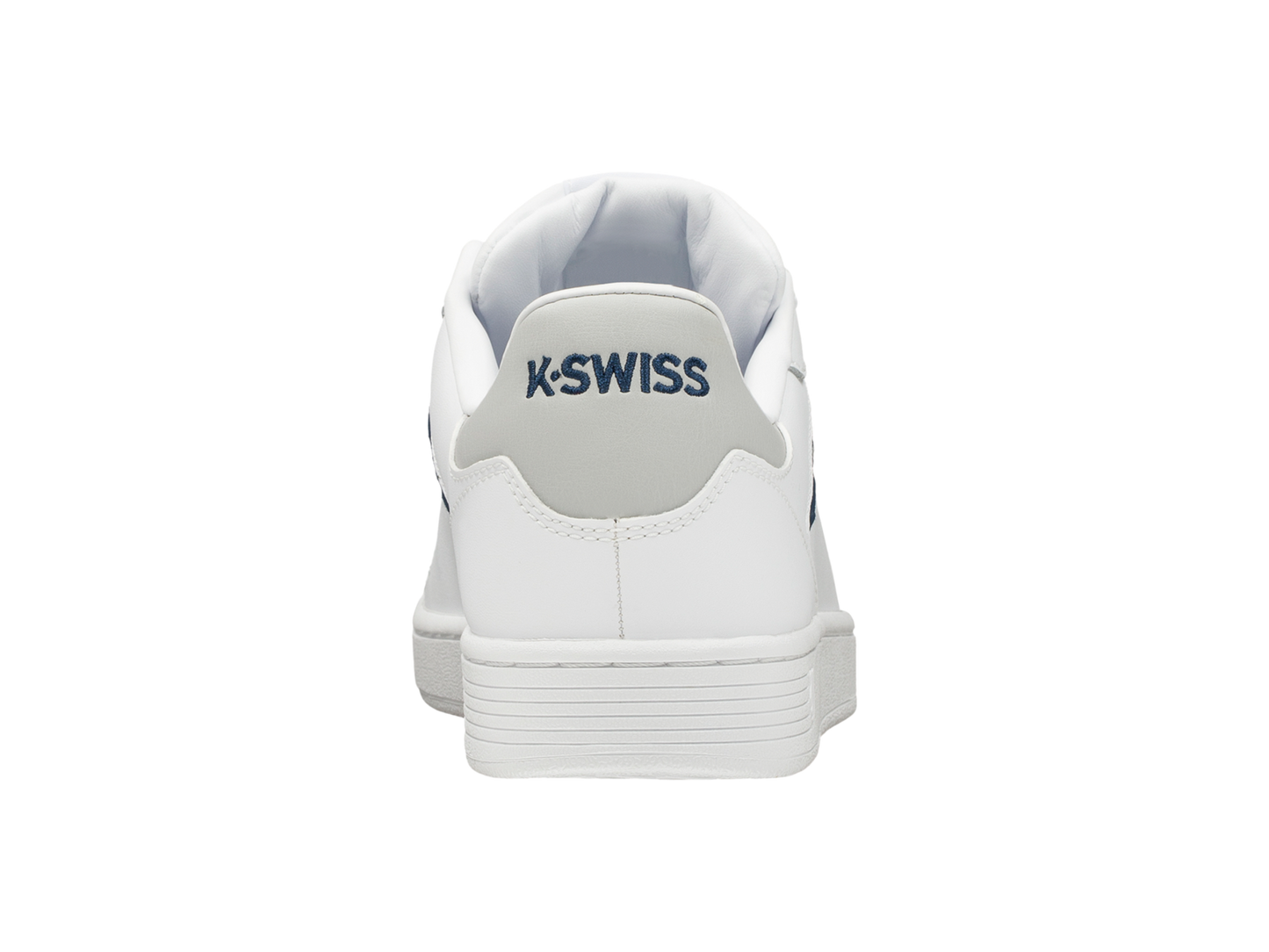 K-Swiss Mens Clean Court Leather Sneakers in White/Black/Cowhide