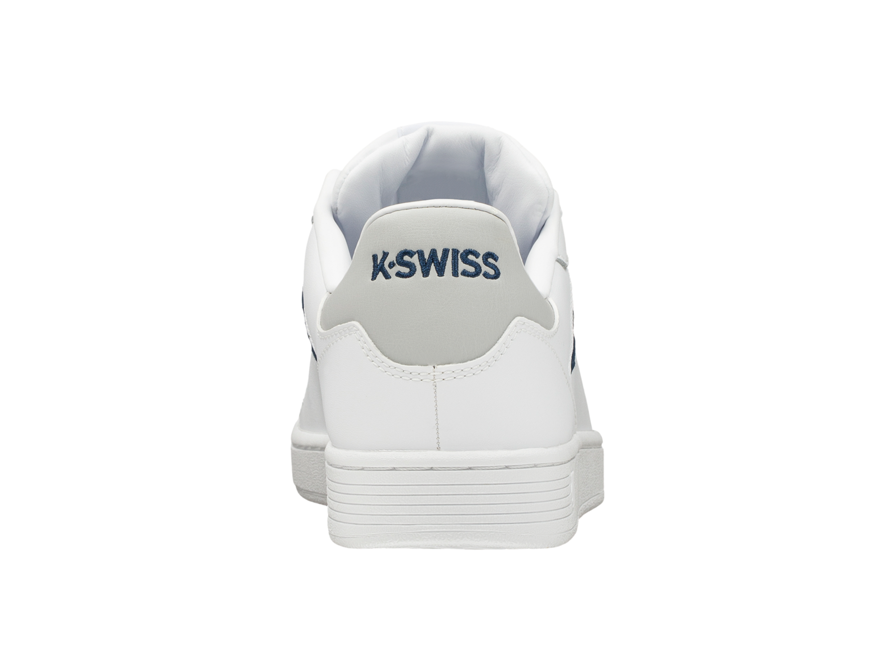 K-Swiss Mens Clean Court Leather Sneakers in White/Black/Cowhide