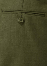 SKOPES Mens Wool Blend Flat Front Trousers in Lovat