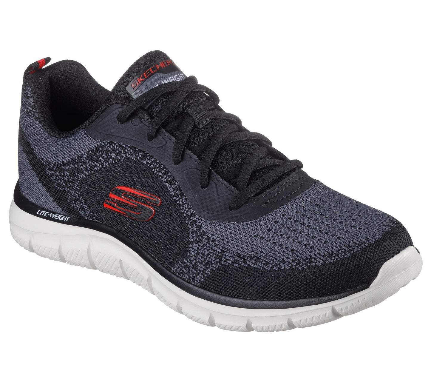 Skechers Lace Up Sneaker Shoe For Men Track Glendor in Black/Red, 5.5-13