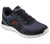 Skechers Lace Up Sneaker Shoe For Men Track Glendor in Black/Red, 5.5-13