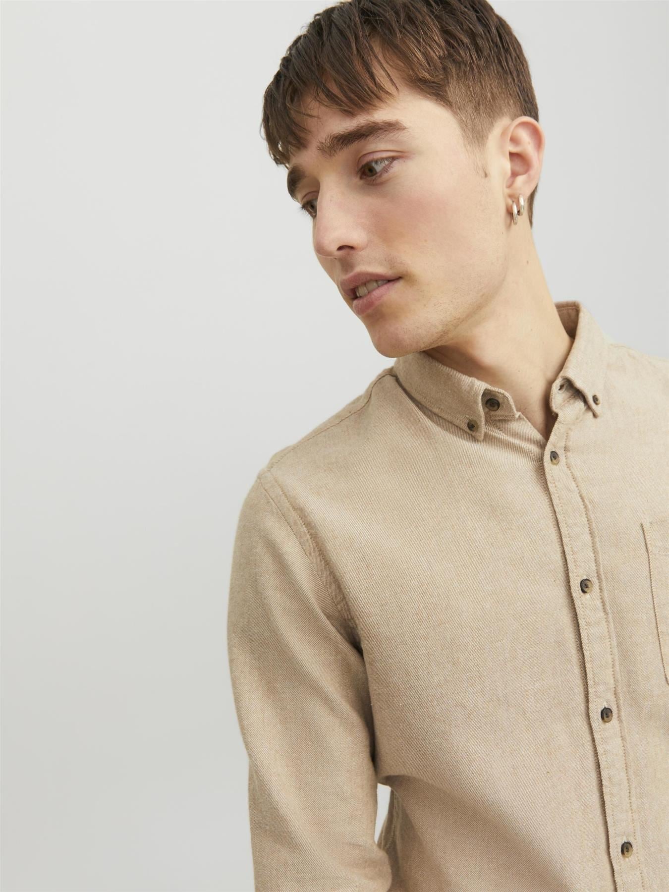 Jack & Jones Long Sleeves Shirt For Men (JJECLASSIC MELANGE) in 4 Colours, L-XL