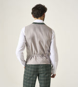 Skopes Parker Suit Waistcoat For Men in Green Check, 34R-62R