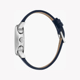 Esprit Men's Blue Leather Watch, Silver Dial | Es1g146m0025