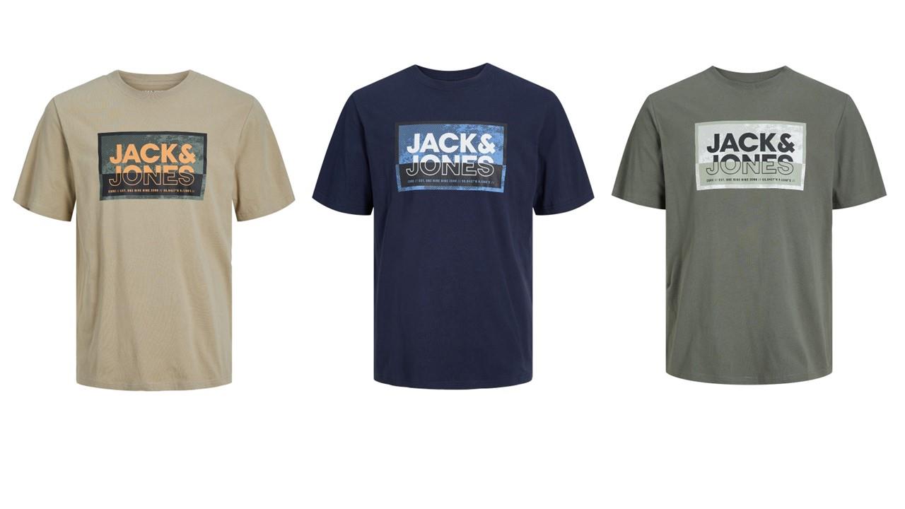 Jack & Jones Plus Men's JCOLOGAN Short Sleeve Crew Neck T-Shirt 3 Colours, 1XL to 6XL