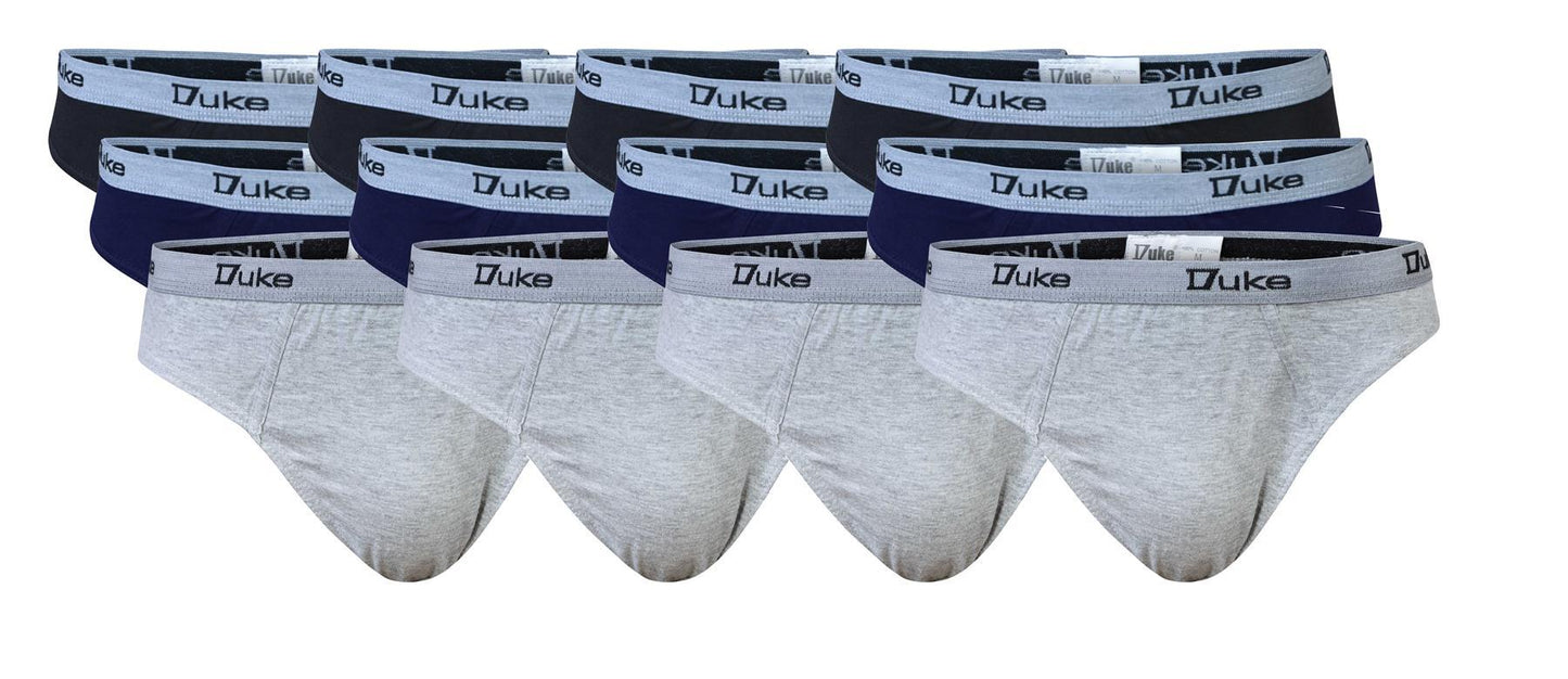 Duke Men's Big Size 12 Pairs Pack Jersey Cotton Briefs Size 1XL - 10XL