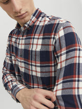 Jack & Jones Long Sleeves Check Shirt For Men (JJECLASSIC AUTUMN) in Hawaiian Sunset, L-XL