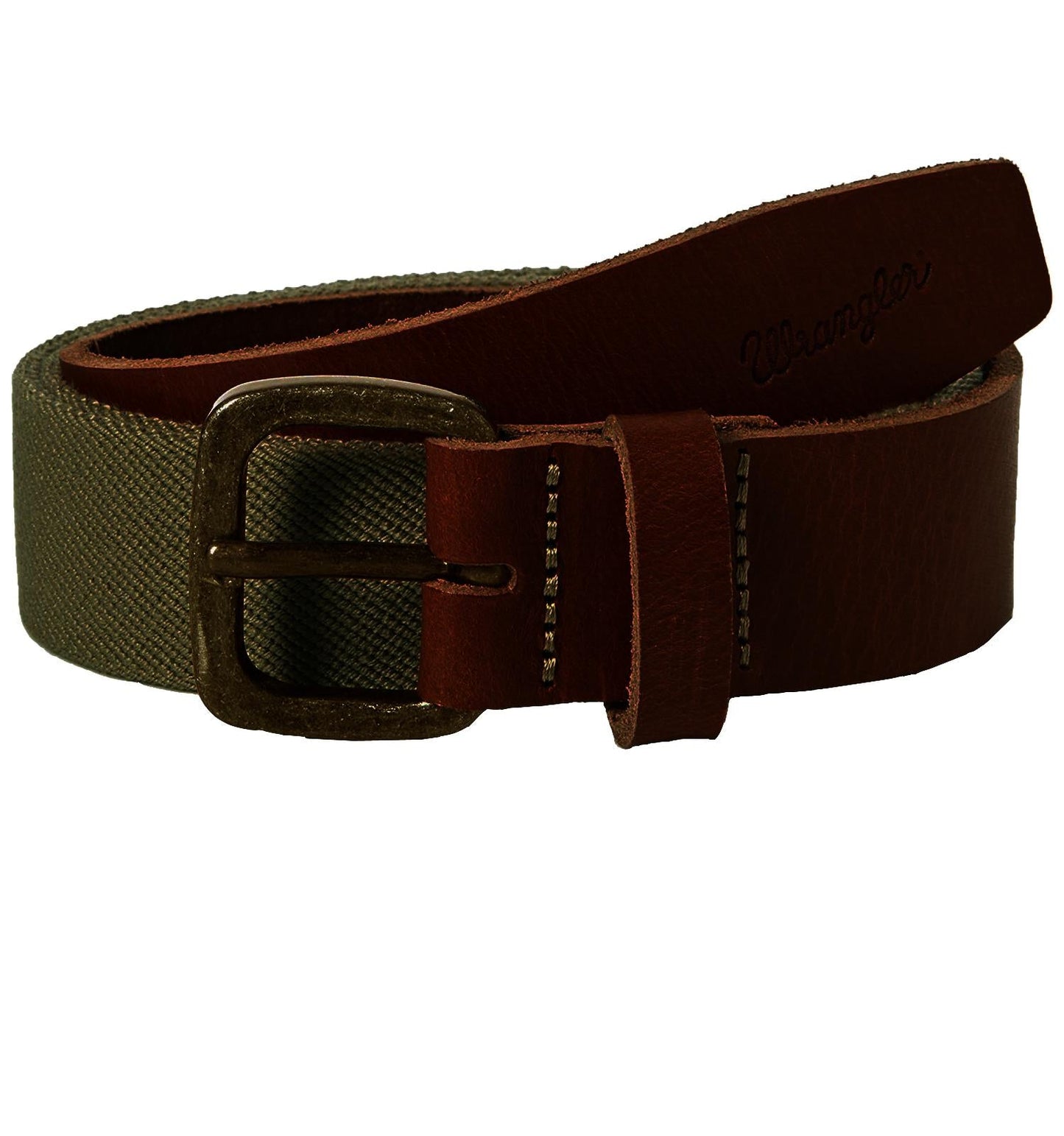 Wrangler Men's Stretch Canvas Belt With Leather Ends Size small to XXL