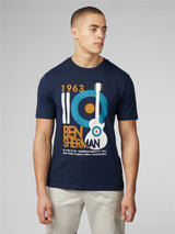 Ben Sherman Guitar Poster Short Sleeve T-Shirt for Mens (0076130) in Dark Navy, 2XL-5XL