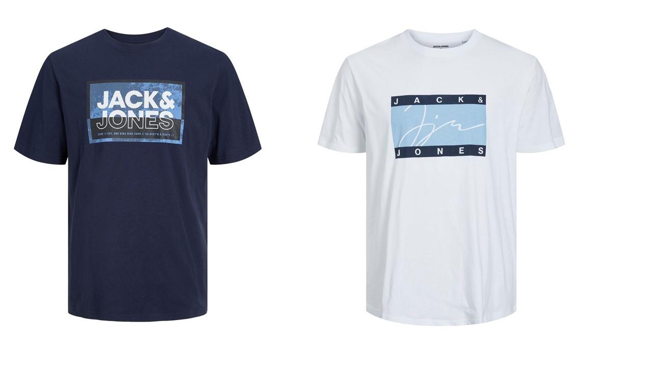 Jack & Jones Twin Pack Short Sleeve Printed Tee Size 1XL
