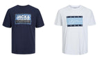 Jack & Jones Twin Pack Short Sleeve Printed Tee Size 1XL