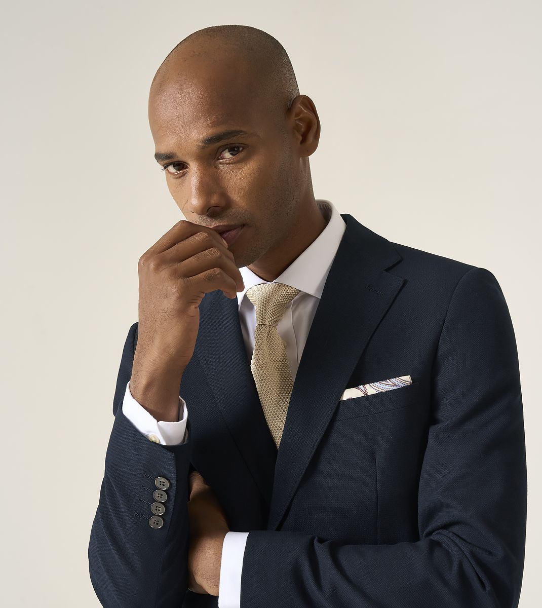 Skopes Slim Fit Harcourt Suit Jacket For Men in Navy Ink Tweed Effect, 34S-52L