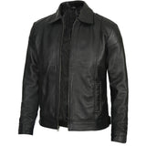 Men's Vintage Harrington Leather Jacket | Black