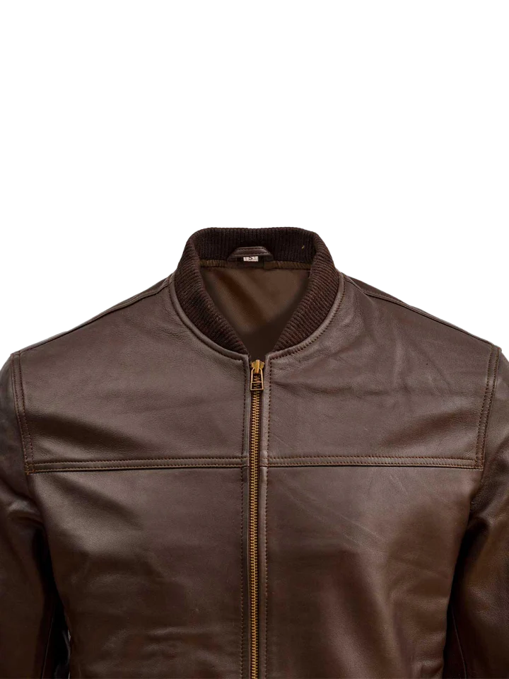 Men's Biker Pure Leather Jacket | Brown