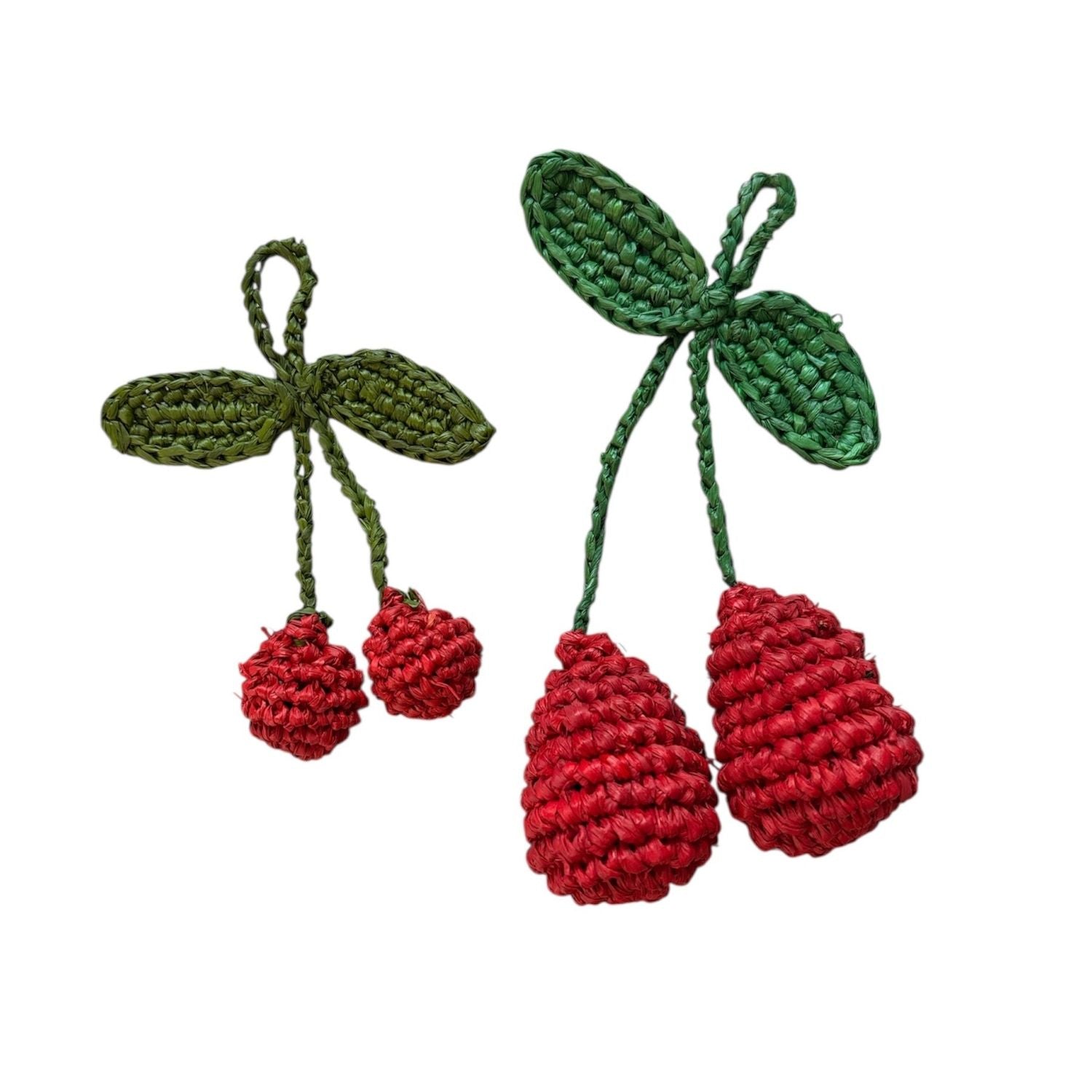 Cherry- Raffia Keyring