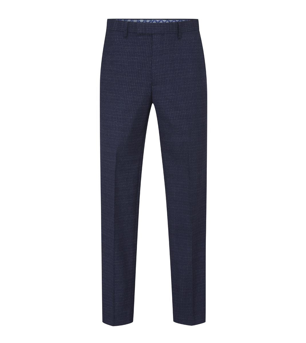Skopes Hepworth Suit Tailored Fit Trousers For Men in Navy Blue Mini Check, 30W to 58W