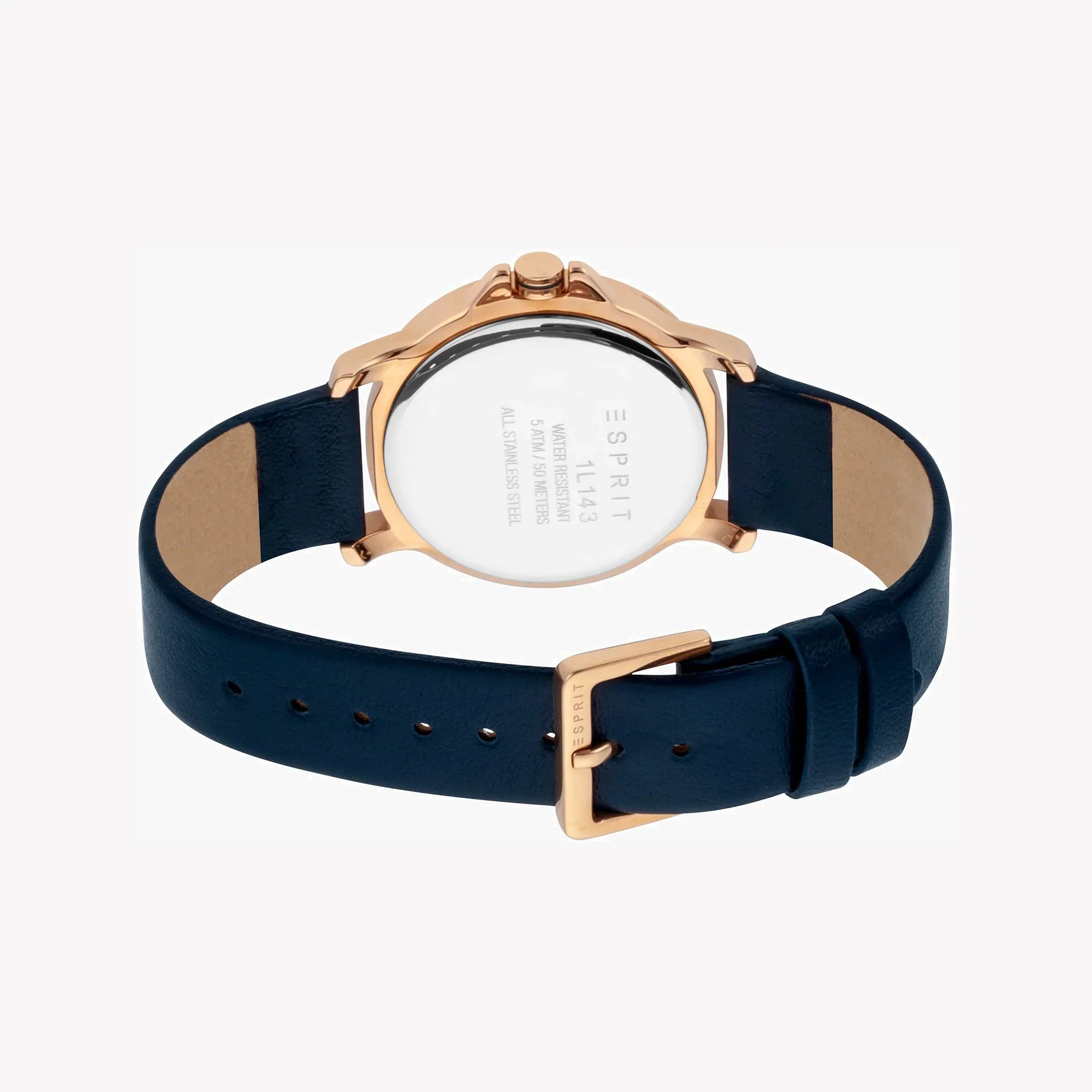 Esprit Women's Blue Leather Watch, Silver Dial | ES1L143L0045