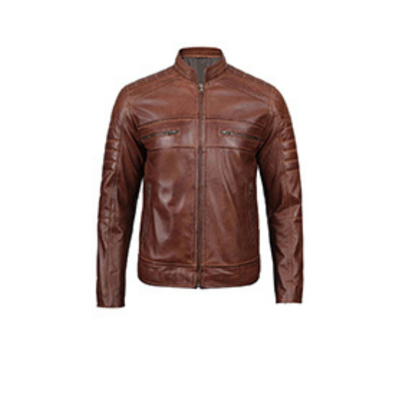 Men's Cafe Racer Leather Jacket | Brown
