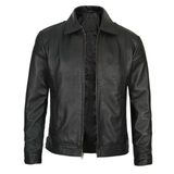Men's Vintage Harrington Leather Jacket | Black