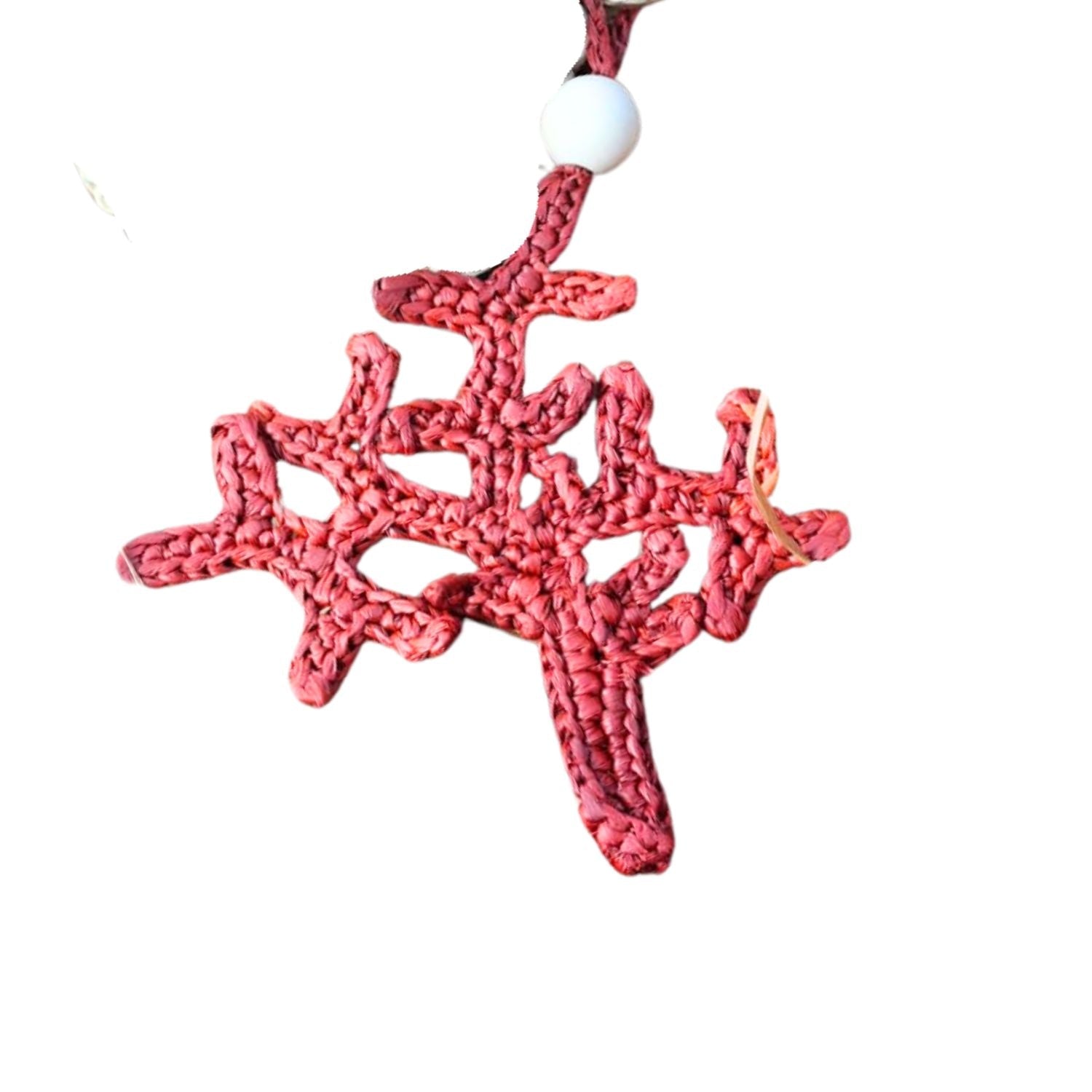 Raffia Coral Keyring