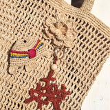 Raffia Coral Keyring