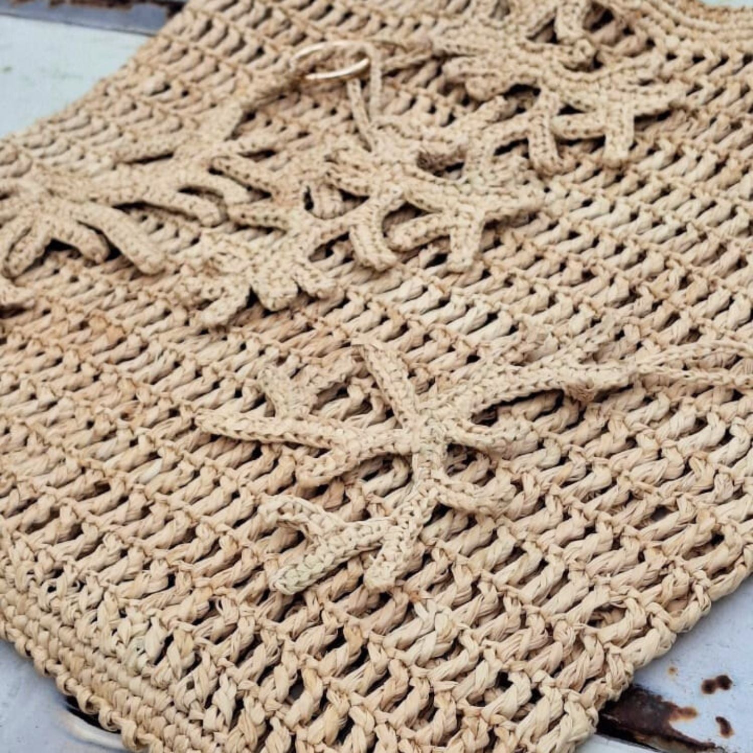 Raffia Coral Keyring