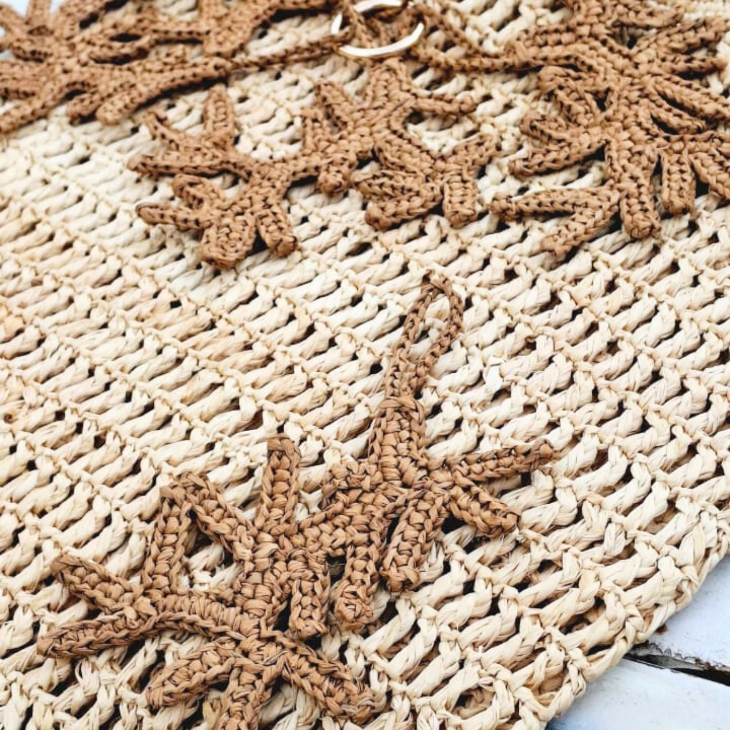 Raffia Coral Keyring