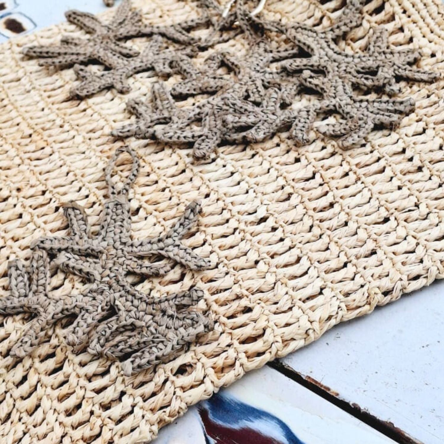 Raffia Coral Keyring