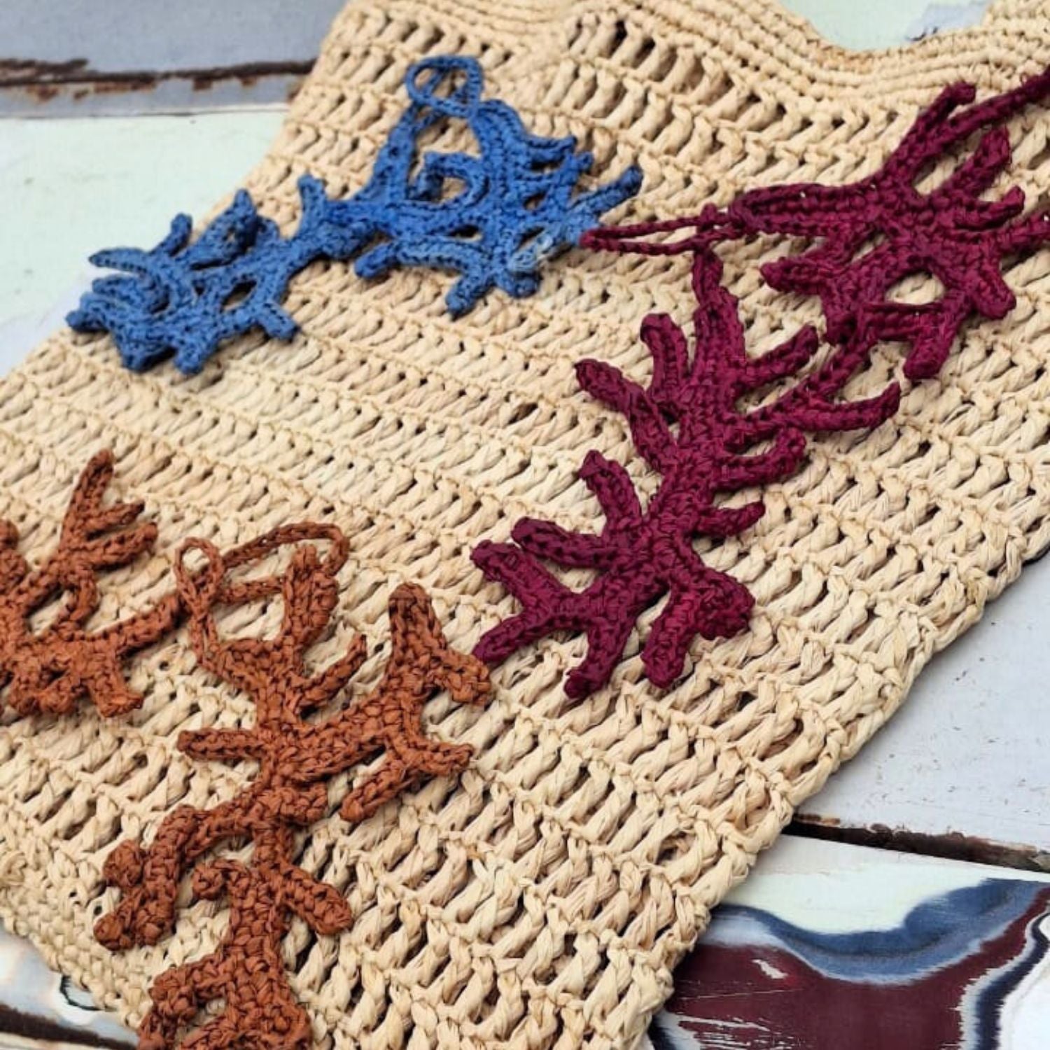 Raffia Coral Keyring