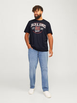 JACK & JONES Plus Size Short Sleeve Brand Logo T-Shirt for Men in 2 Colours, 2XL-6XL