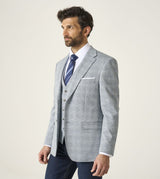 Skopes Aspen Tailored Fit Jacket For Men in Blue Check Puppytooth, 36S-62L
