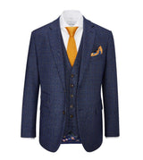 Skopes Men's Plus Size Sports Jacket Tal Woolf Check In Navy (MM30029) Size 54" To 62"