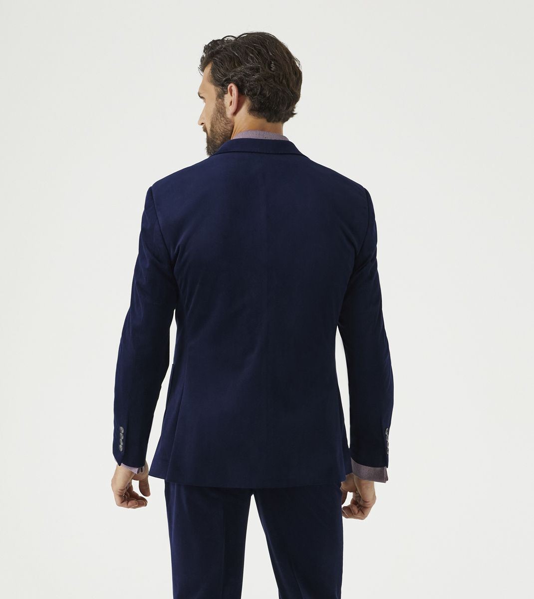Skopes Atkinson Suit Tailored Fit Jacket For Men in Navy Blue Corduroy, 34S to 62L