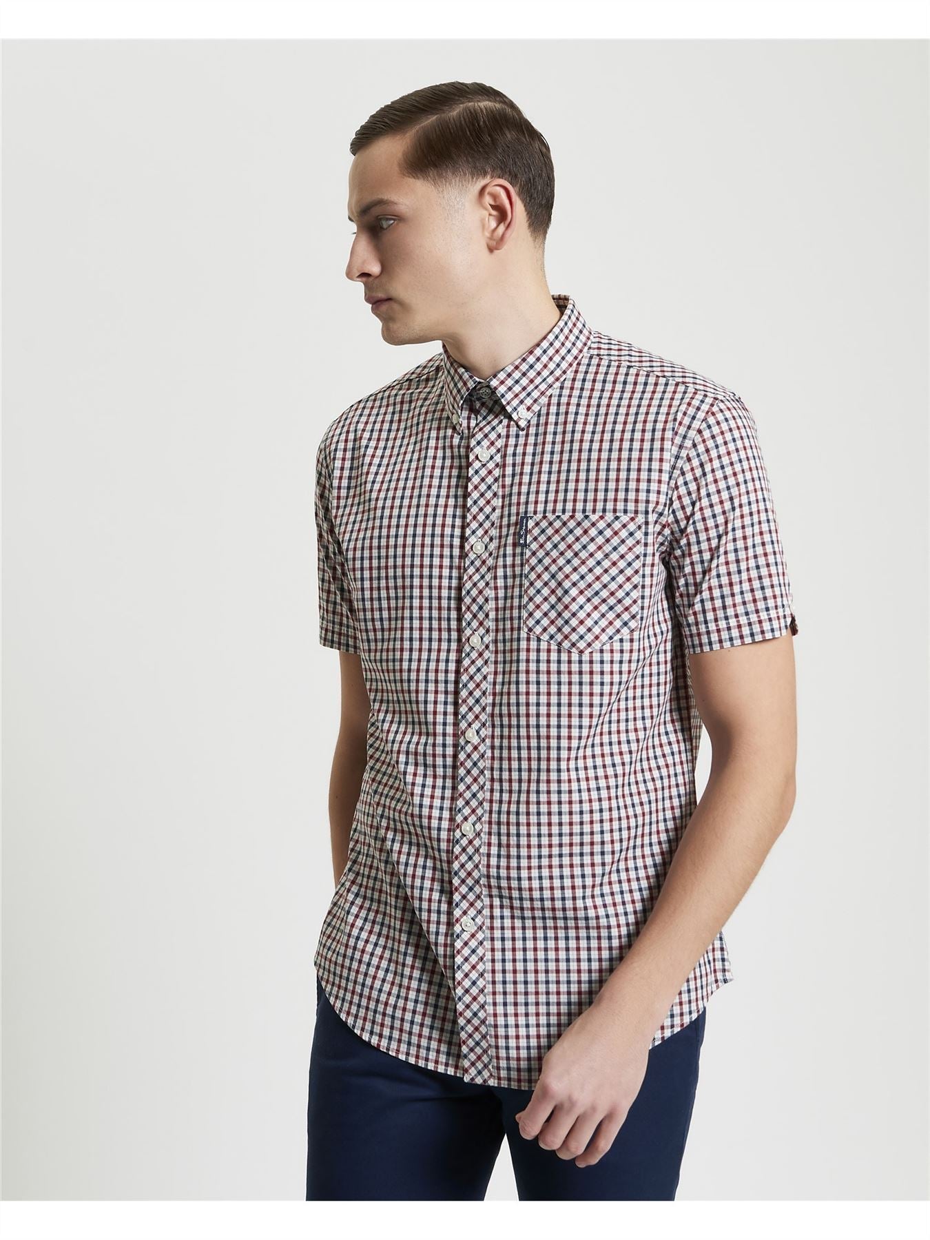 Ben Sherman Signature House Check Short Sleeve Shirt For Men in Corn, 2XL-5XL