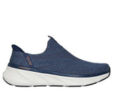 Skechers Slip On Sneaker Shoe For Men Edgeride Commissioner Slip-ins in Navy/Orange, 5.5-13