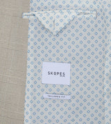 Skopes Tailored Fit Charlie Suit Jacket For Men in Stone Beige Check, 36S-62L