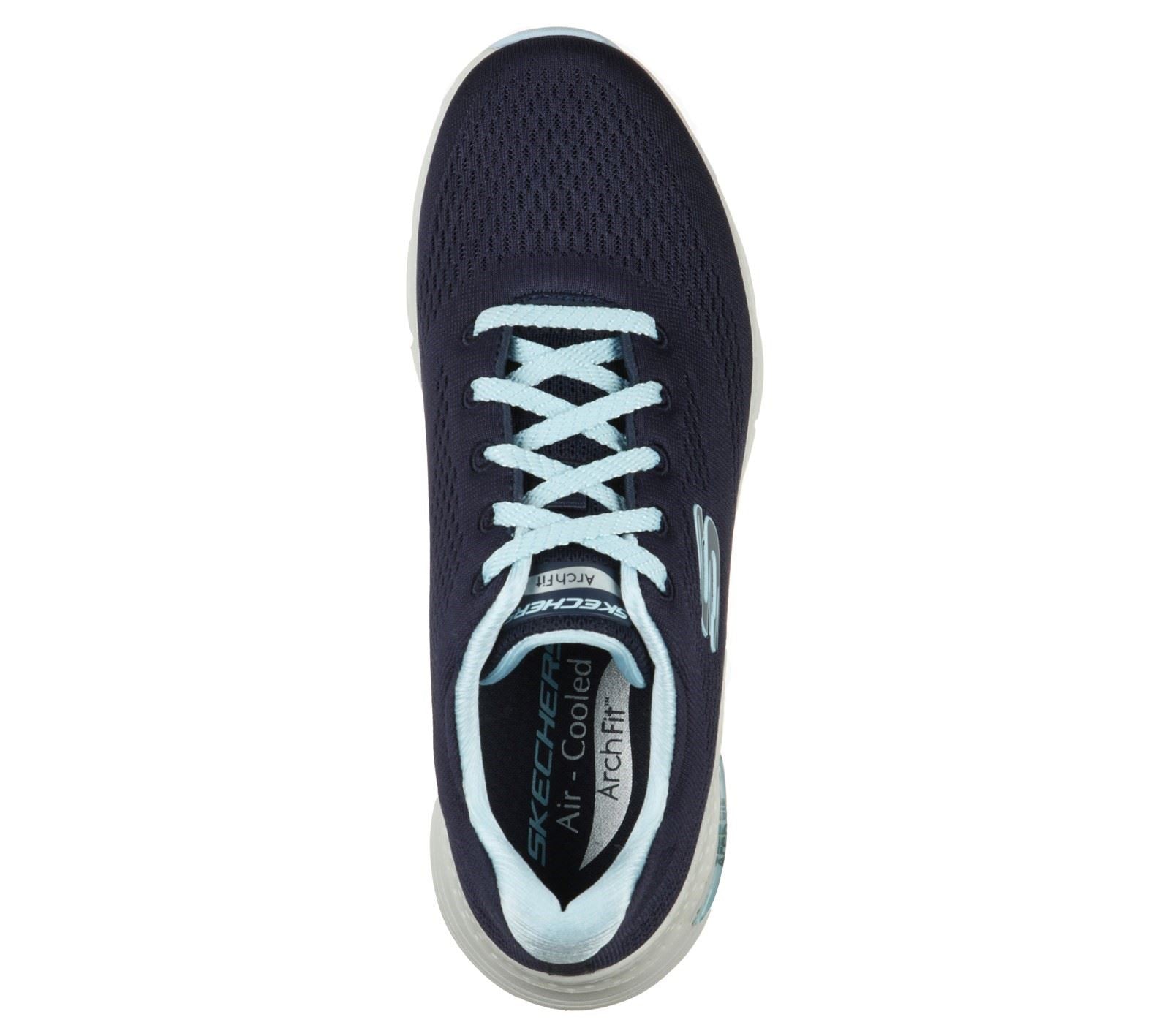 Skechers Arch Fit Sunny Outlook Sports Shoe Ladies Sports in Navy/Light Blue