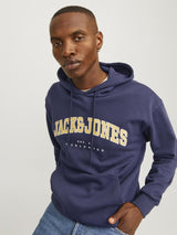 Jack & Jones Sweatshirt Hoodie For Men (JJECALEB VARSITY) in 5 Colours, L-XL